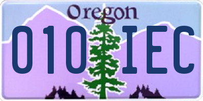 OR license plate 010IEC