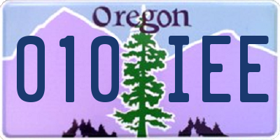 OR license plate 010IEE