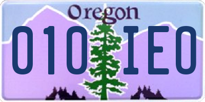 OR license plate 010IEO