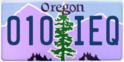 OR license plate 010IEQ