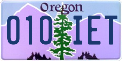 OR license plate 010IET