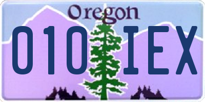 OR license plate 010IEX