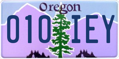 OR license plate 010IEY