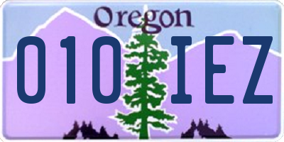 OR license plate 010IEZ