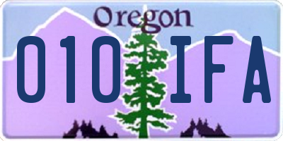 OR license plate 010IFA