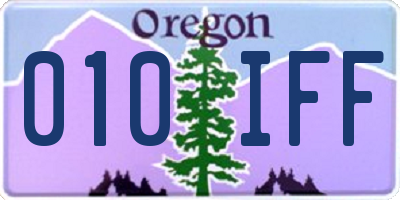 OR license plate 010IFF