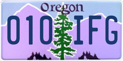 OR license plate 010IFG