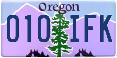 OR license plate 010IFK
