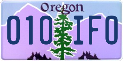 OR license plate 010IFO