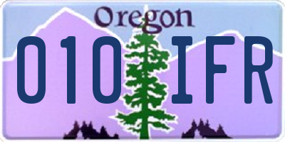 OR license plate 010IFR