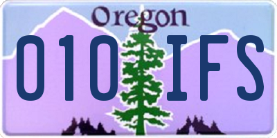 OR license plate 010IFS