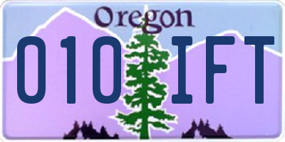 OR license plate 010IFT