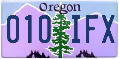 OR license plate 010IFX