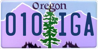 OR license plate 010IGA