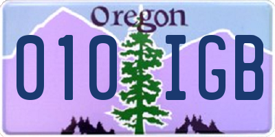 OR license plate 010IGB