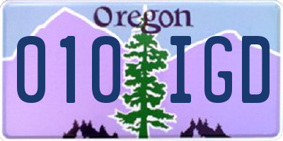 OR license plate 010IGD