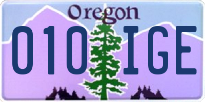 OR license plate 010IGE