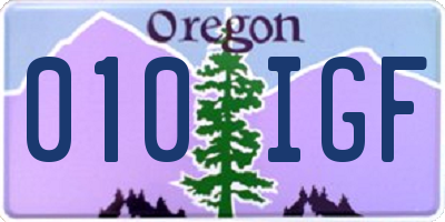 OR license plate 010IGF