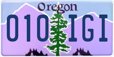 OR license plate 010IGI