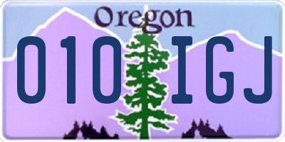 OR license plate 010IGJ