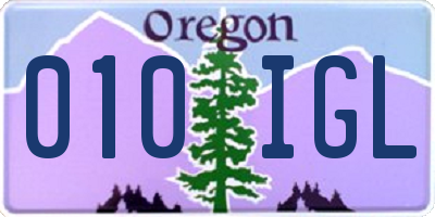 OR license plate 010IGL