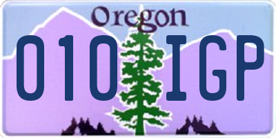 OR license plate 010IGP