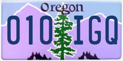 OR license plate 010IGQ