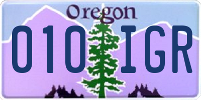 OR license plate 010IGR