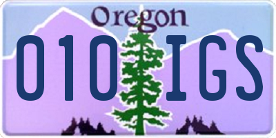 OR license plate 010IGS