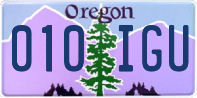 OR license plate 010IGU