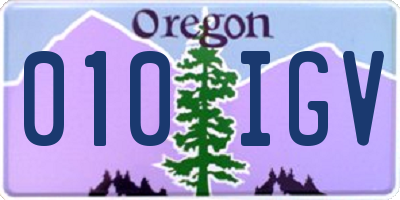 OR license plate 010IGV