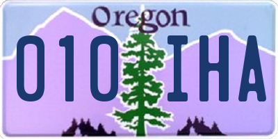 OR license plate 010IHA
