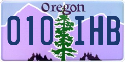 OR license plate 010IHB