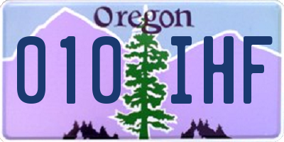 OR license plate 010IHF