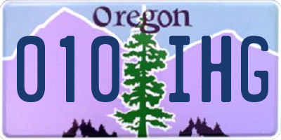 OR license plate 010IHG