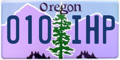 OR license plate 010IHP