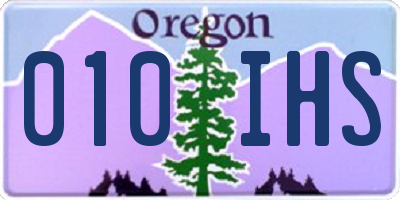 OR license plate 010IHS
