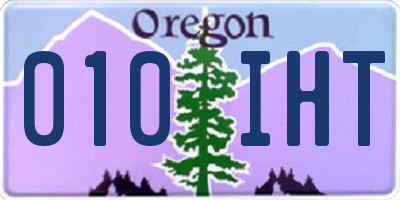 OR license plate 010IHT