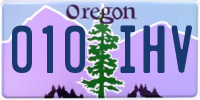 OR license plate 010IHV
