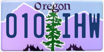 OR license plate 010IHW
