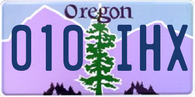 OR license plate 010IHX