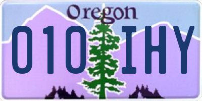 OR license plate 010IHY