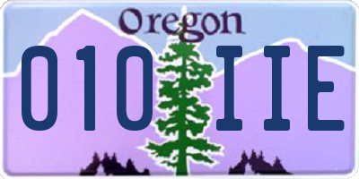 OR license plate 010IIE