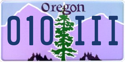 OR license plate 010III