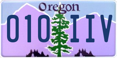 OR license plate 010IIV