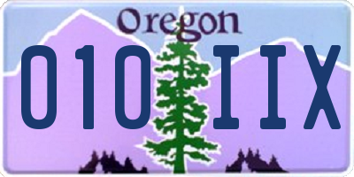 OR license plate 010IIX