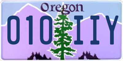 OR license plate 010IIY