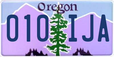 OR license plate 010IJA