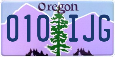 OR license plate 010IJG