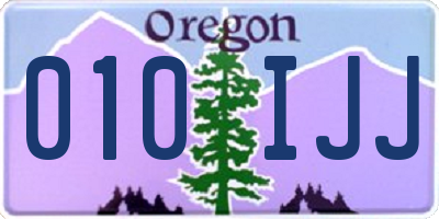 OR license plate 010IJJ